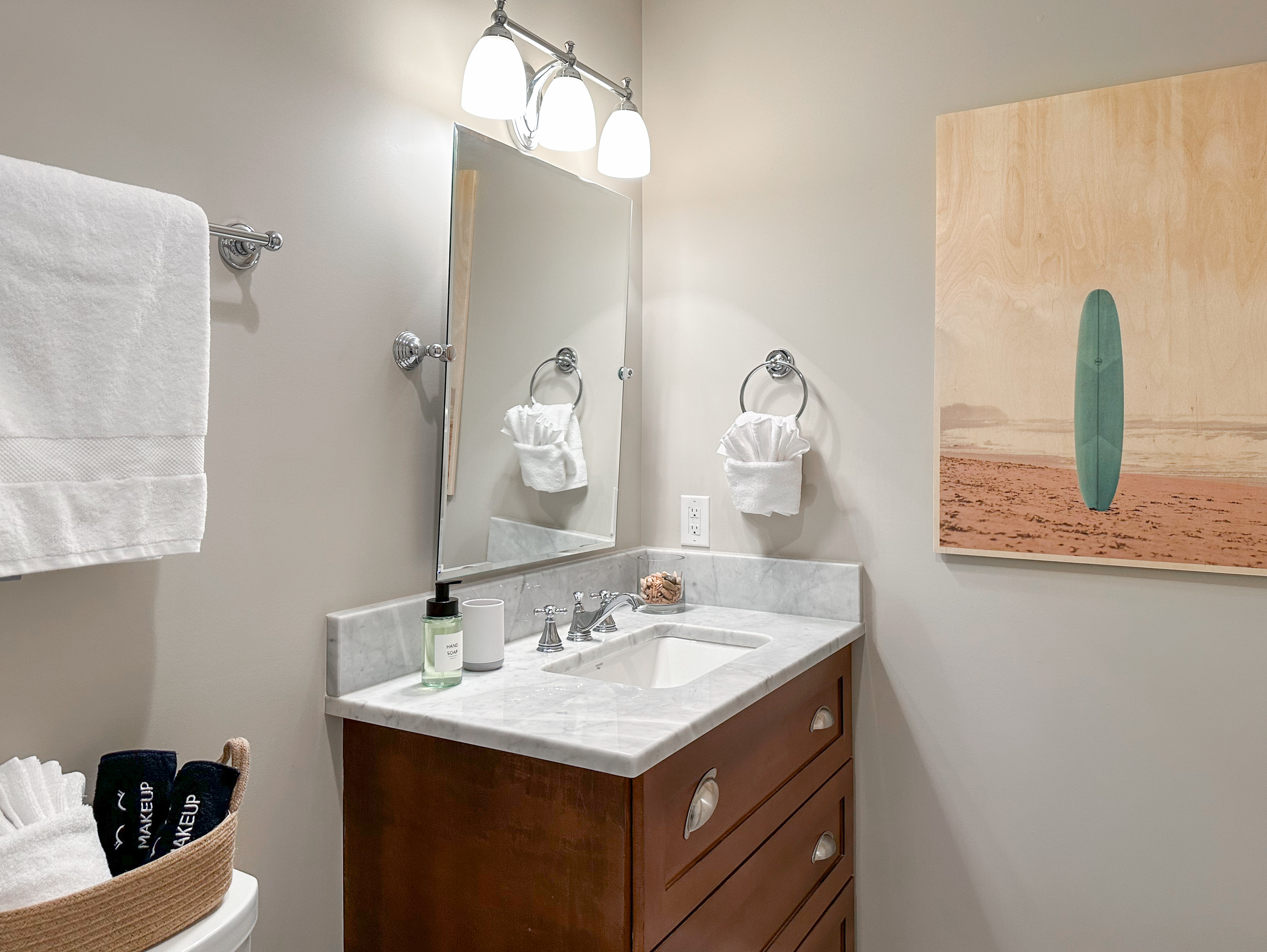 ...and a large vanity - and it can double as a powder room!