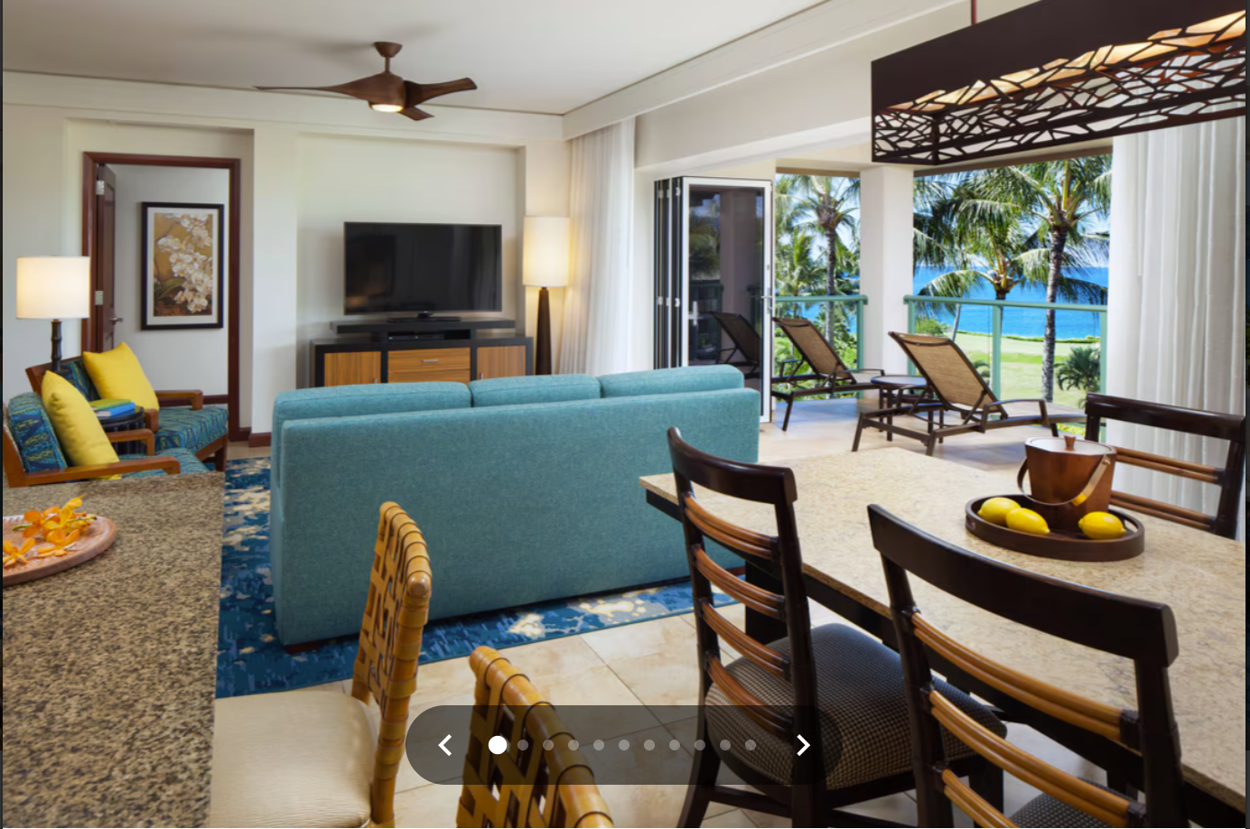 The Ocean View Villa Living Area