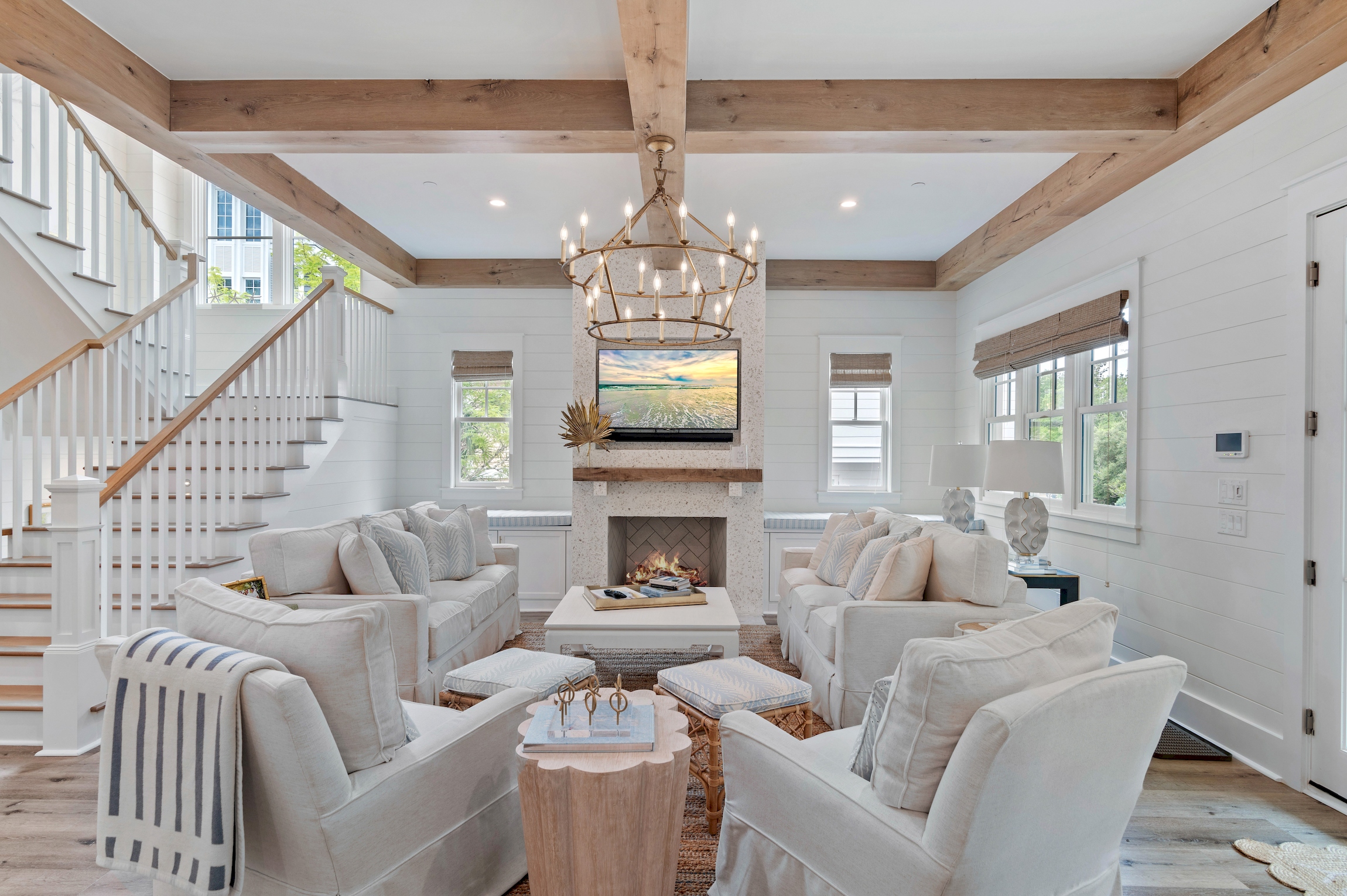 There is plenty of seating in the living room to enjoy your guests and family.