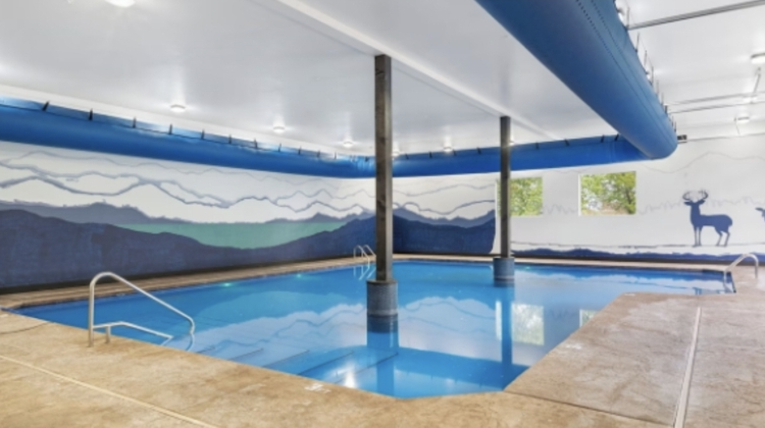 Year-round indoor heated pool keeps the vacation fun going in every season