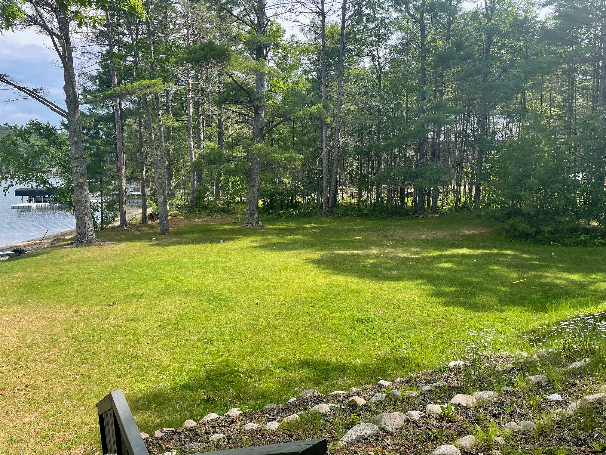 Enjoy a game of kickball, football, or bocce ball in the huge back yard