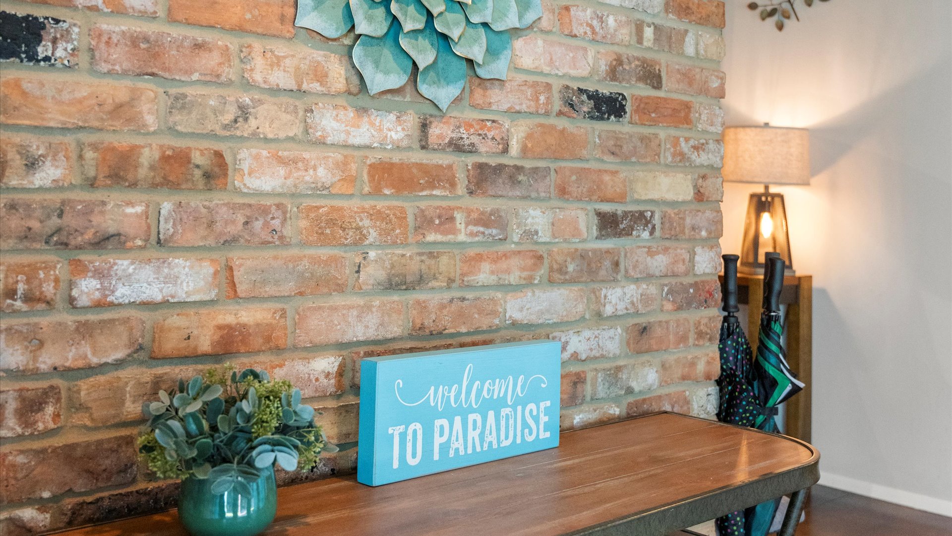 This warm welcome greets you as you enter the lobby front door—'Welcome to Paradise!' Your home away from home awaits, offering comfort, relaxation, and a peaceful retreat.