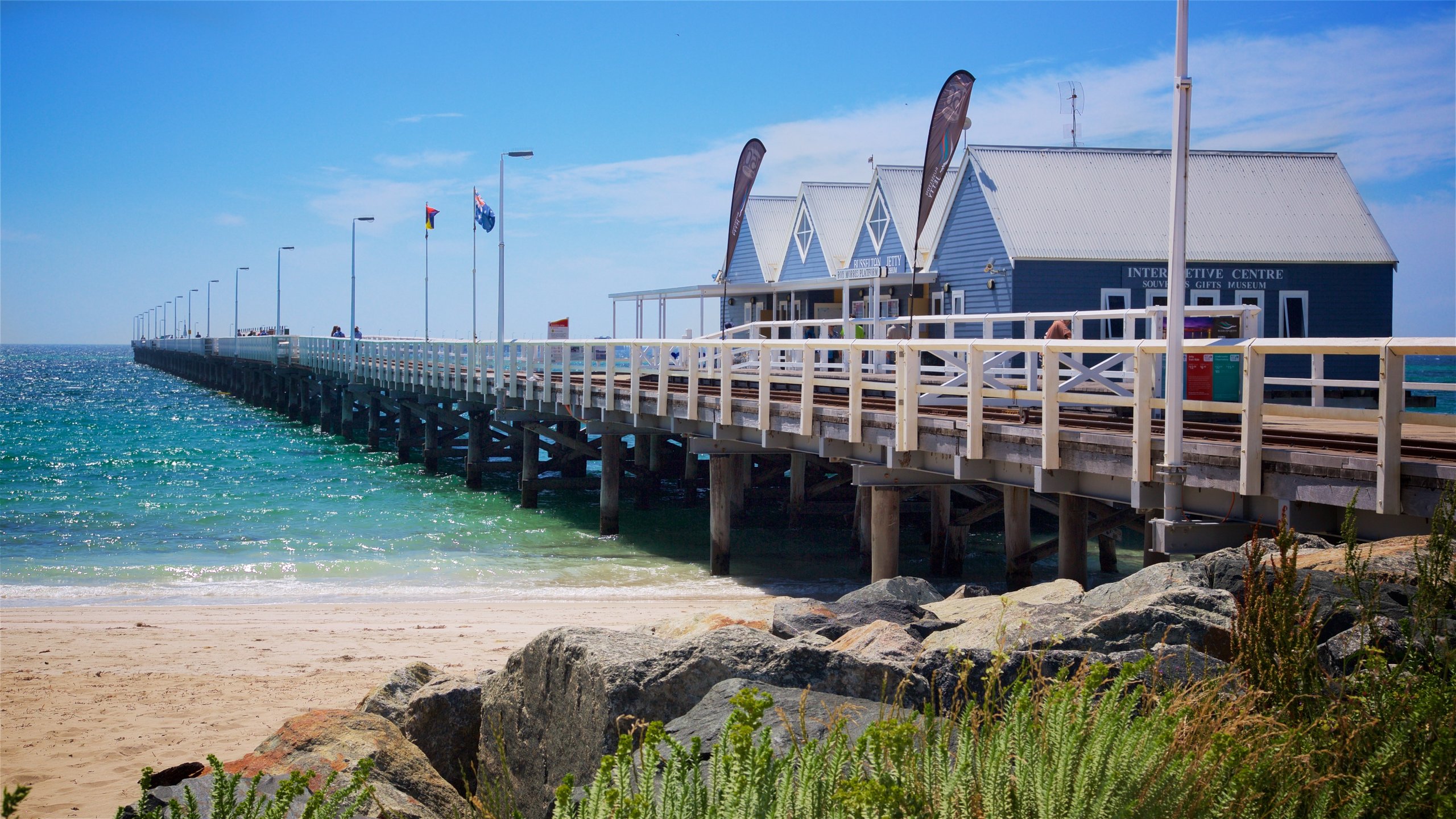 Busselton Jetty with mini train line