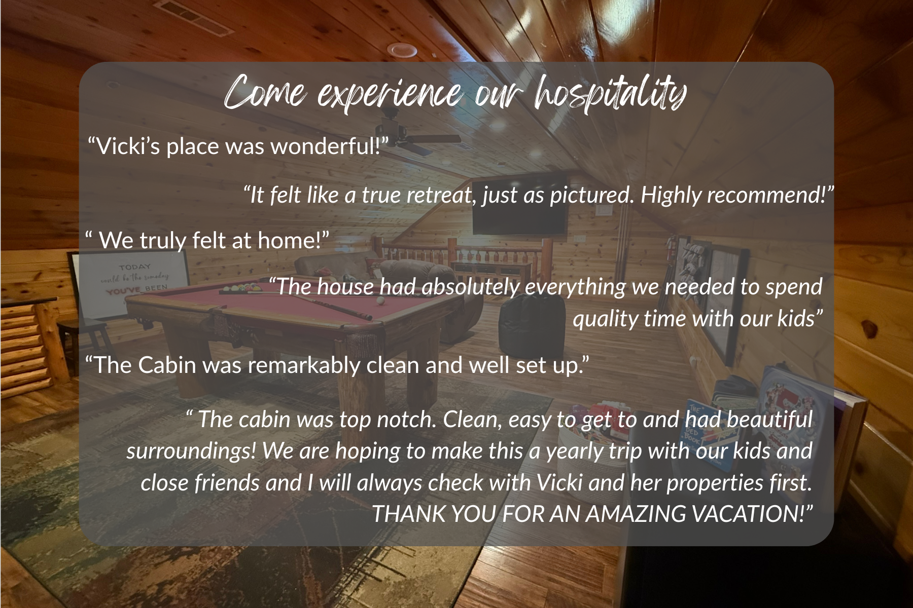 Don't let our new listing deter you. See what our guests rave about.