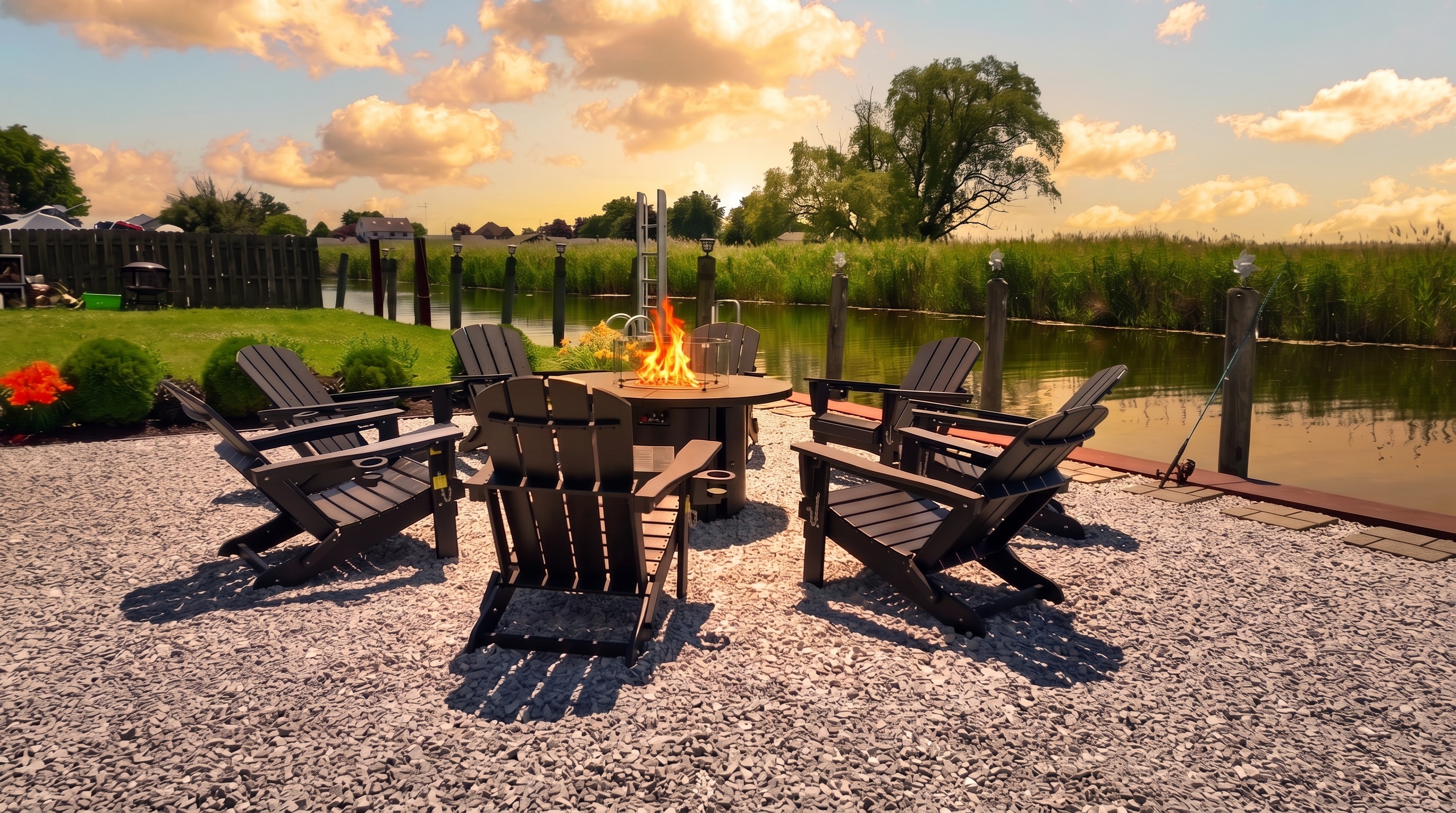 Gather around the fire pit, unwind on the spacious waterfront patio, and enjoy outdoor dining, grilling, and plenty of seating—perfect for relaxing after a day on beautiful Lake St. Clair.