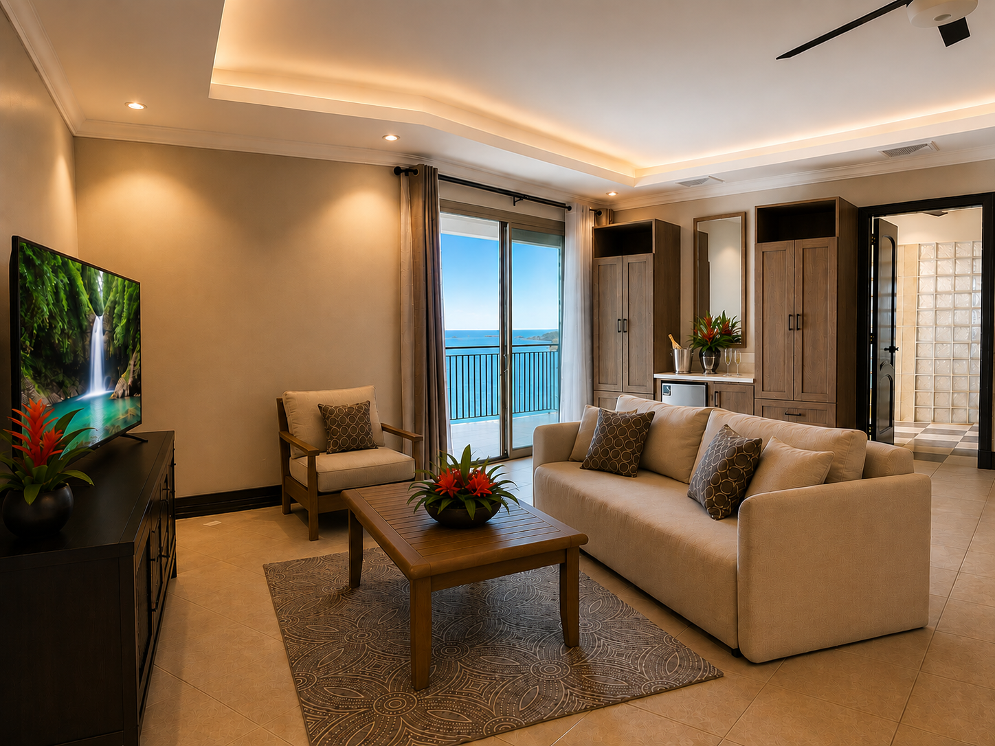 Suite 2 sitting area with queen sofa bed 