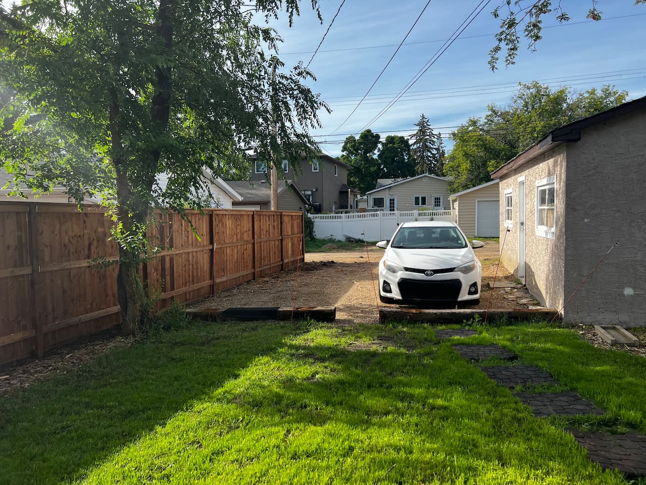 Off-street parking at the back of the home accessible from the back alley. One spot is provided. 