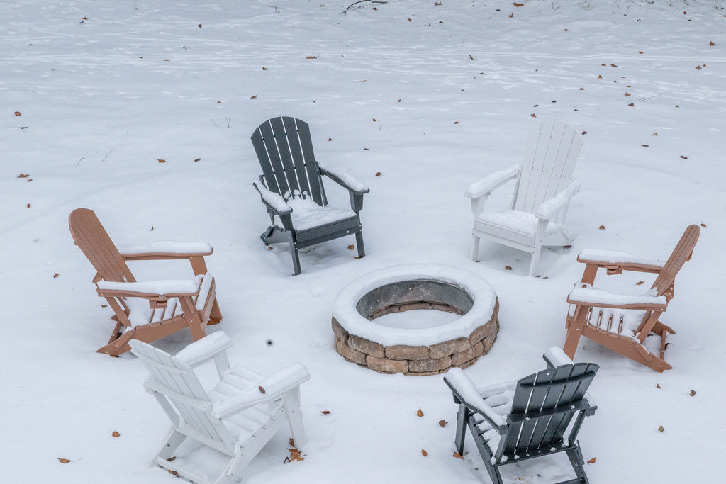Enjoy our outdoor fire pit in our Adirondack chairs, perfect for warming you up, sitting back, relaxing in the quiet mountain nights, or even enjoying some s'mores!