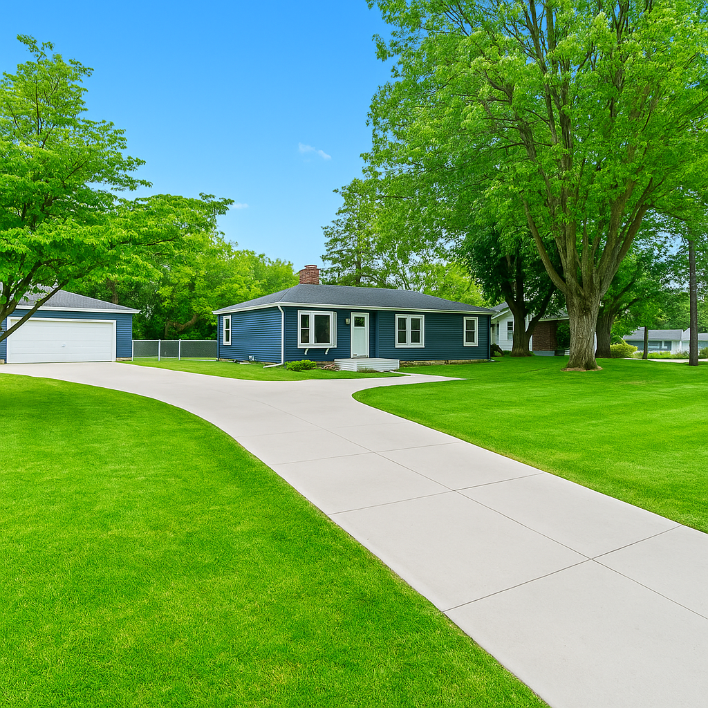 Spacious corner lot with a long driveway, mature trees, and a peaceful neighborhood vibe—just minutes from the lake.
