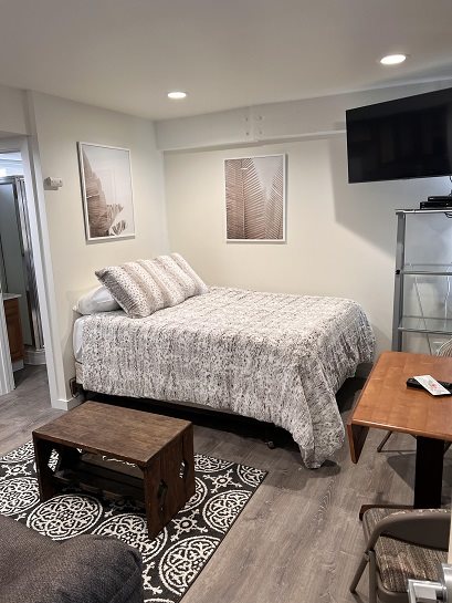 Full-size bed.