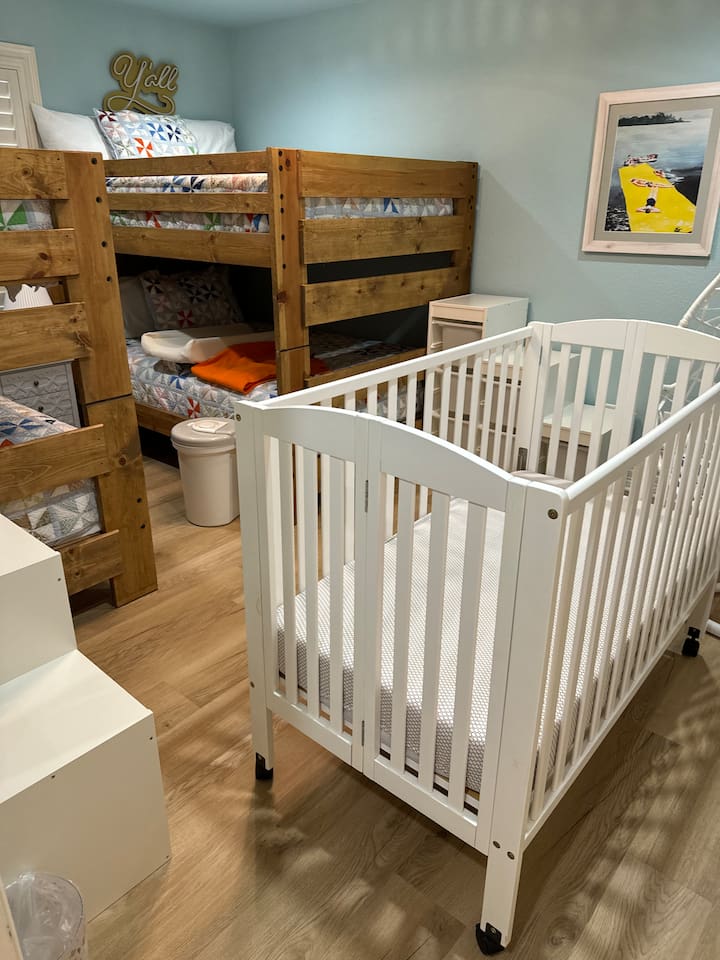 Portable full size crib & mattress available for all renters.