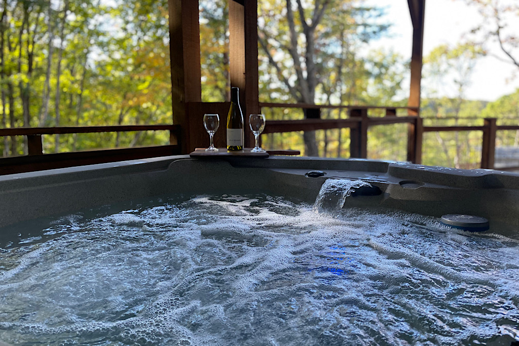 Juniper Cottage Hot Tub on back deck