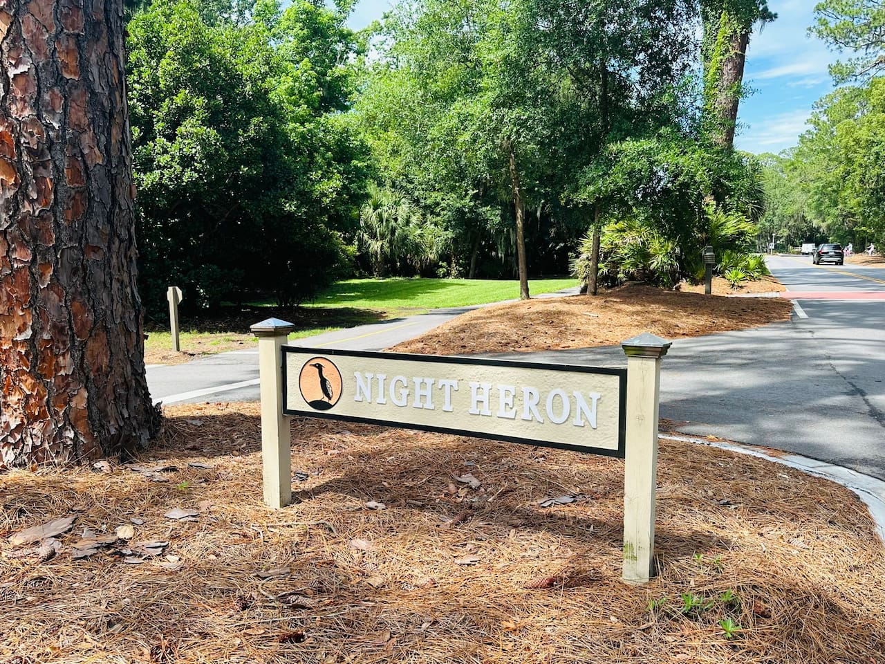 Night Heron entrance sign