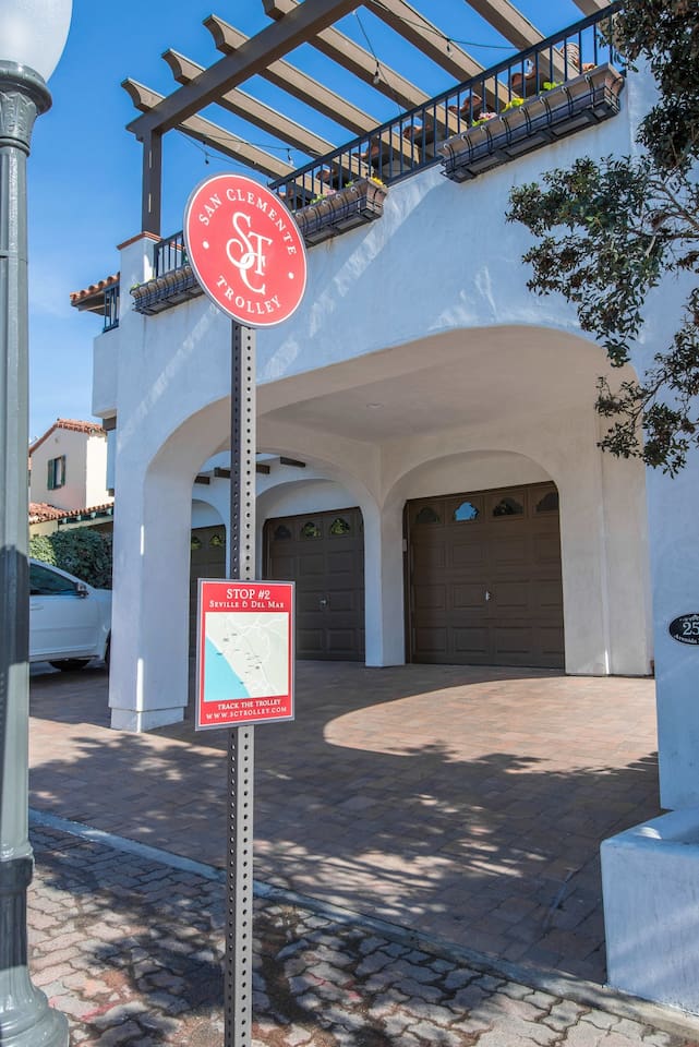 San Clemente's free trolley picks up literally in front of our building