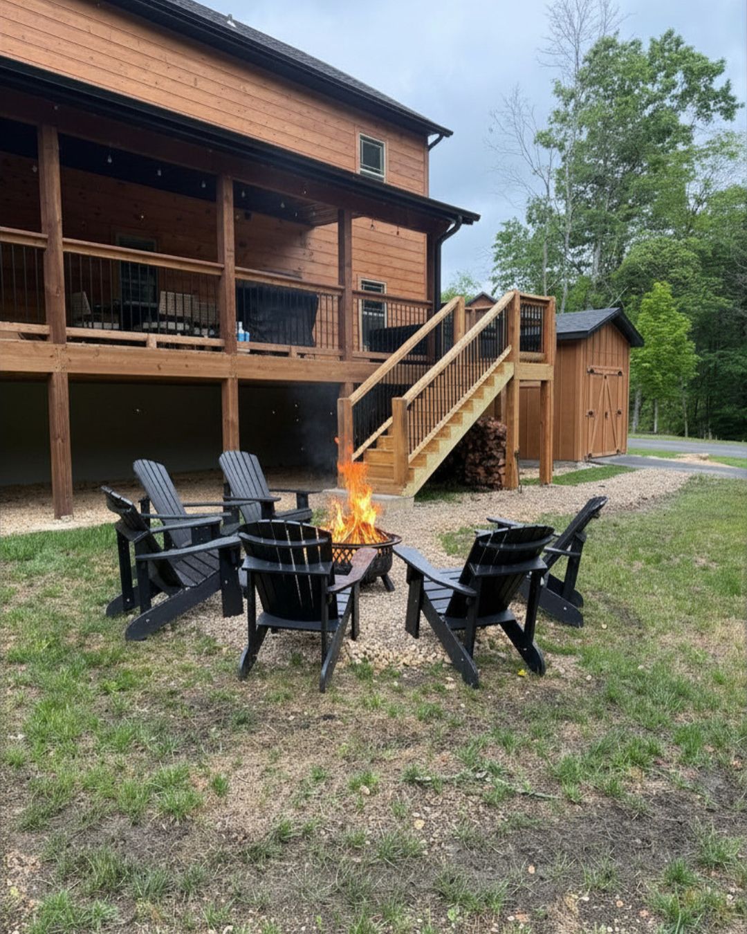 Enjoy time with your friends and family at the private fire pit at the end of the night!