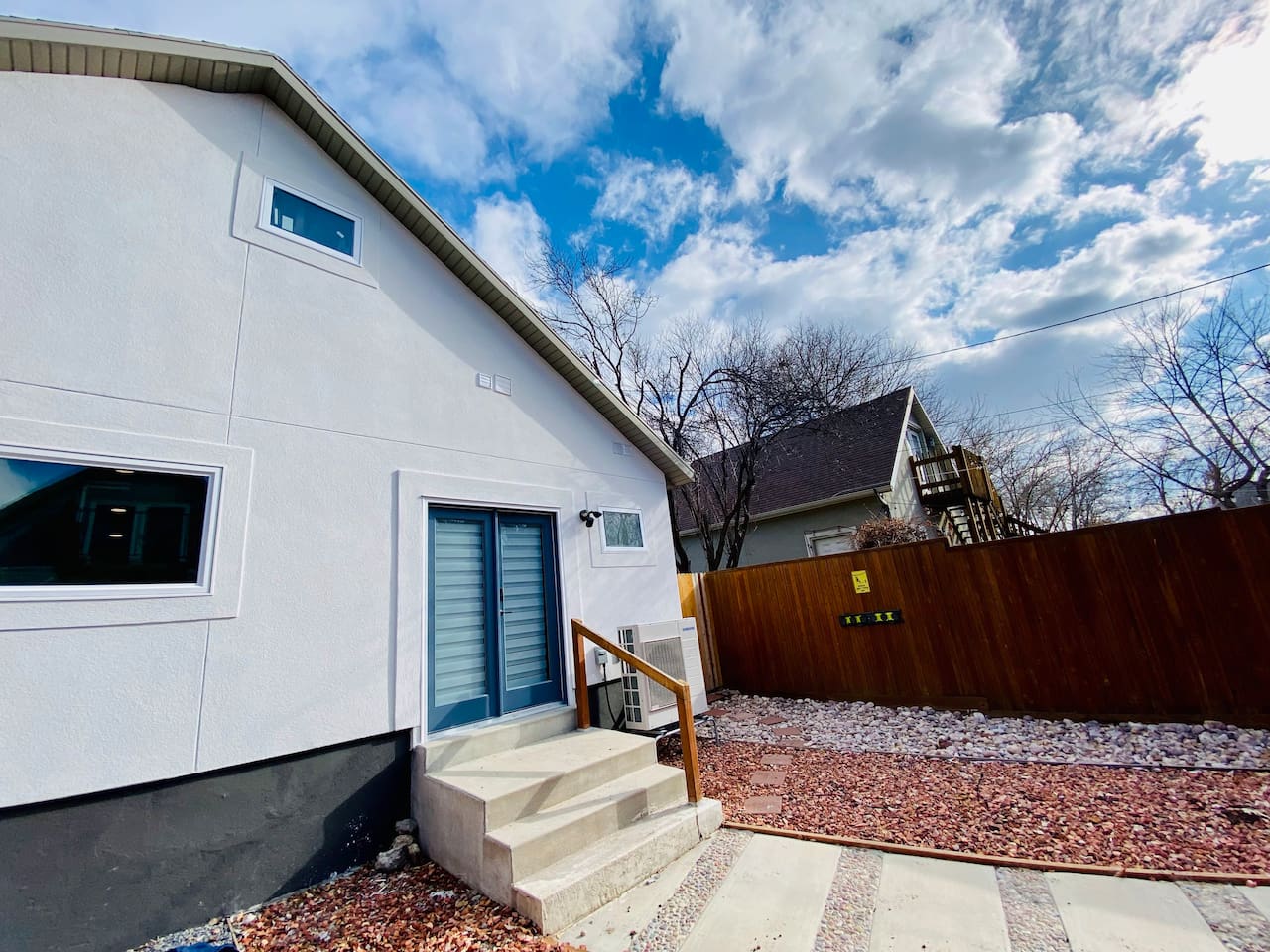 French doors open to your private backyard — with easy side-gate access to stash skis or snowboards after a day on the mountain.