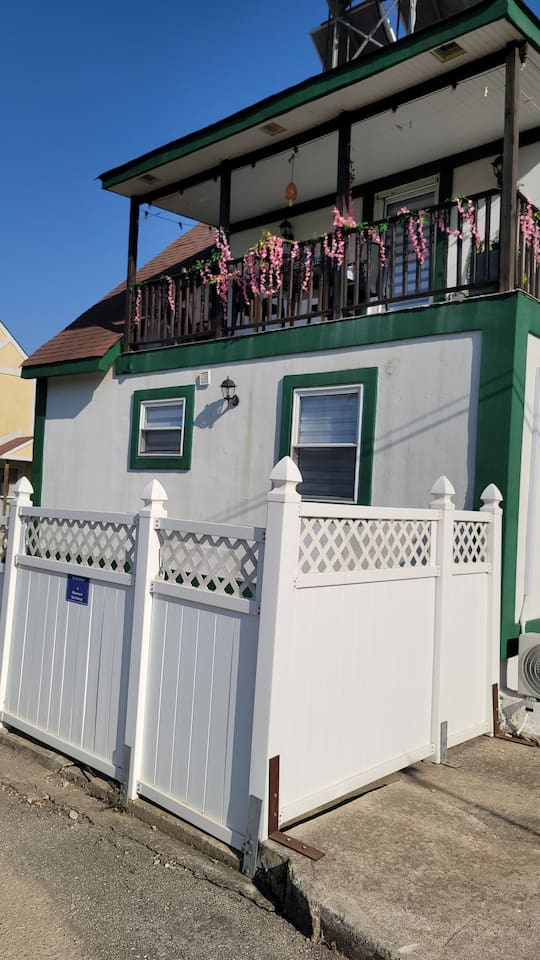 View of the private balcony that is included with the Studio Apt