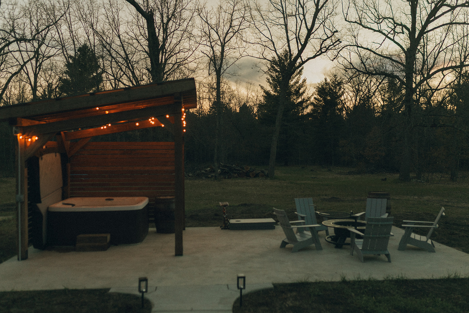 Hot tub and fire pit