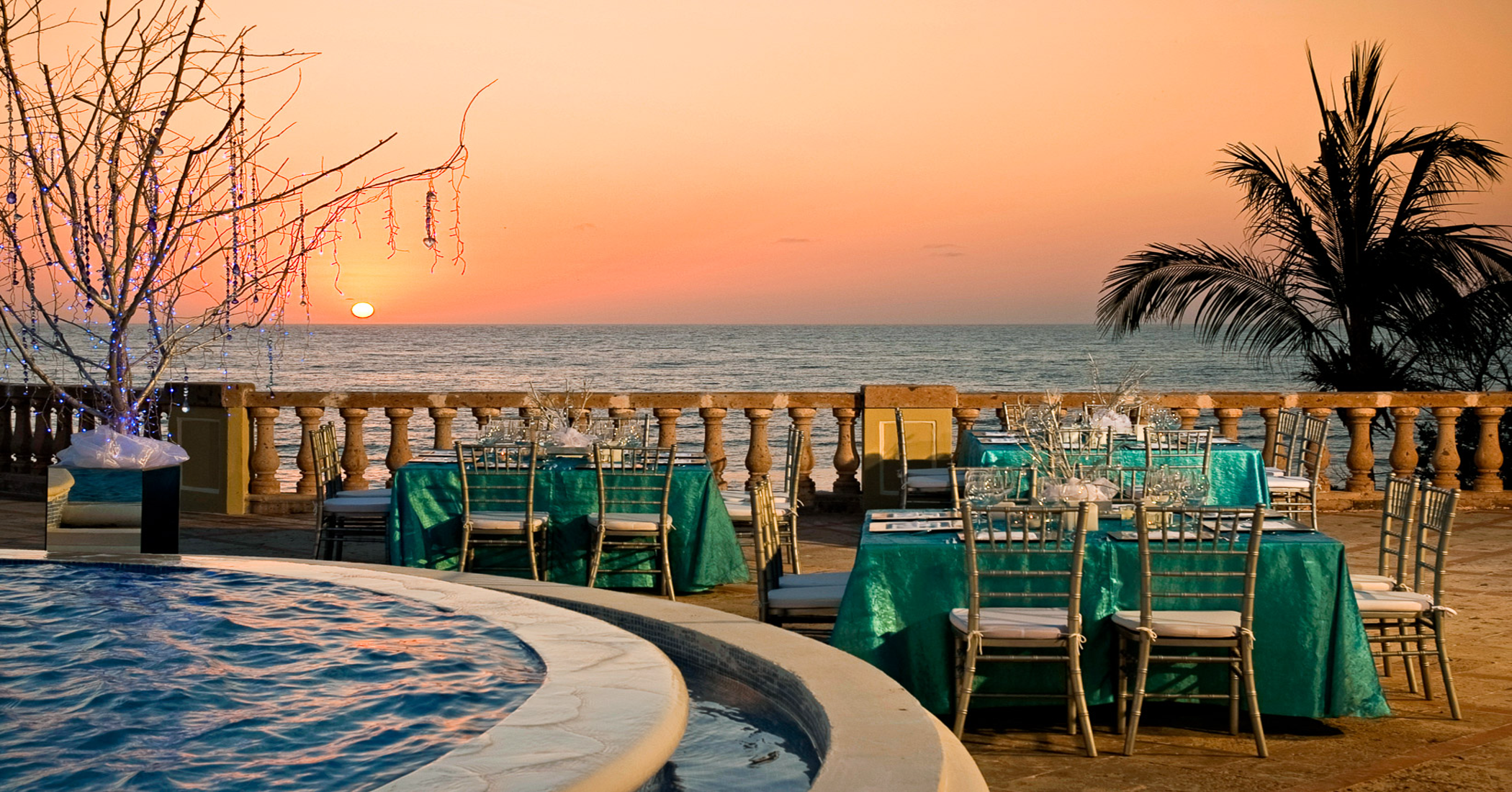 Outside Dining at Pueblo Bonito Emerald Bay, Vacation Travel Exclusives