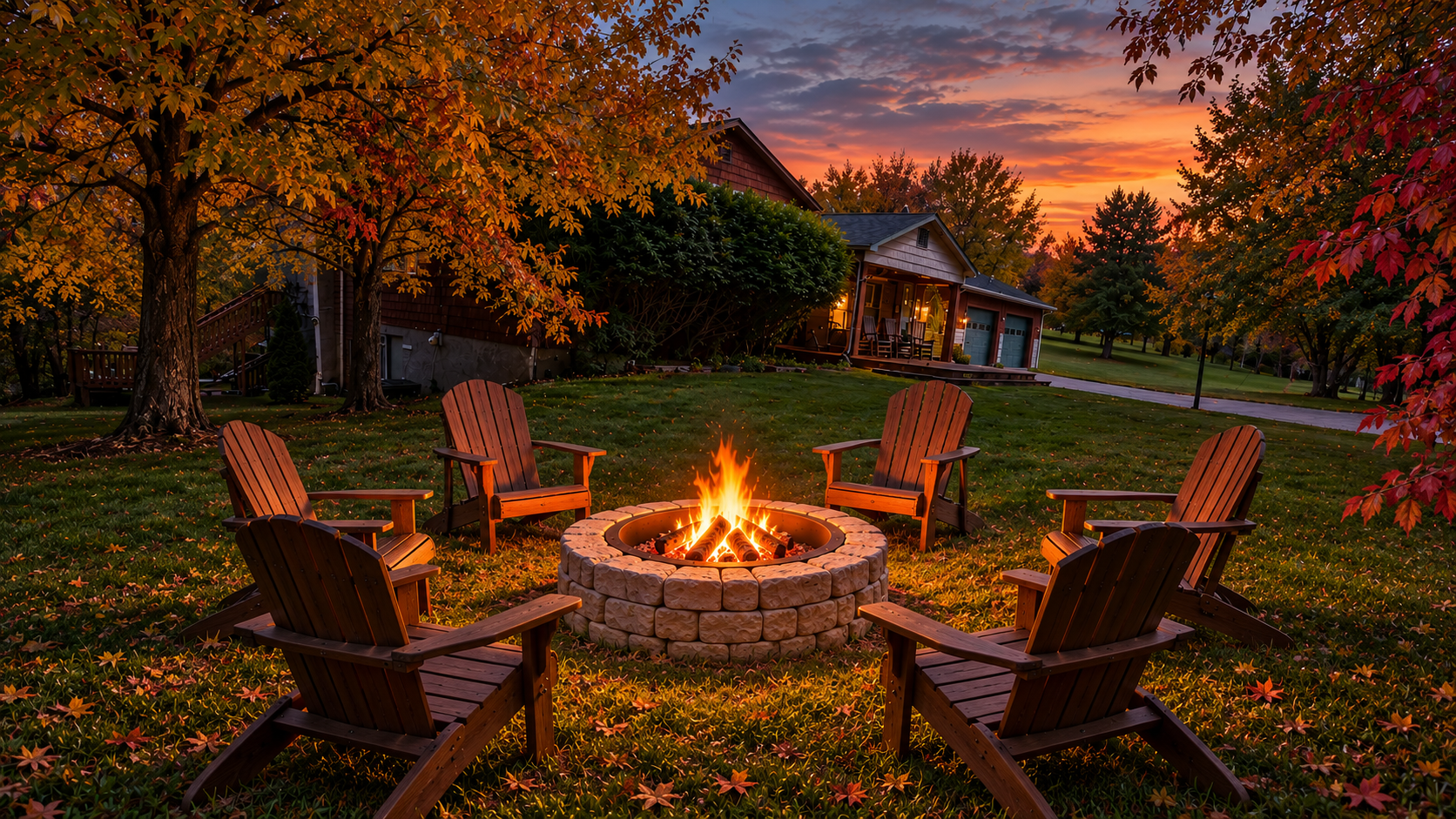 Autumn Twilight Fire Pit Gathering