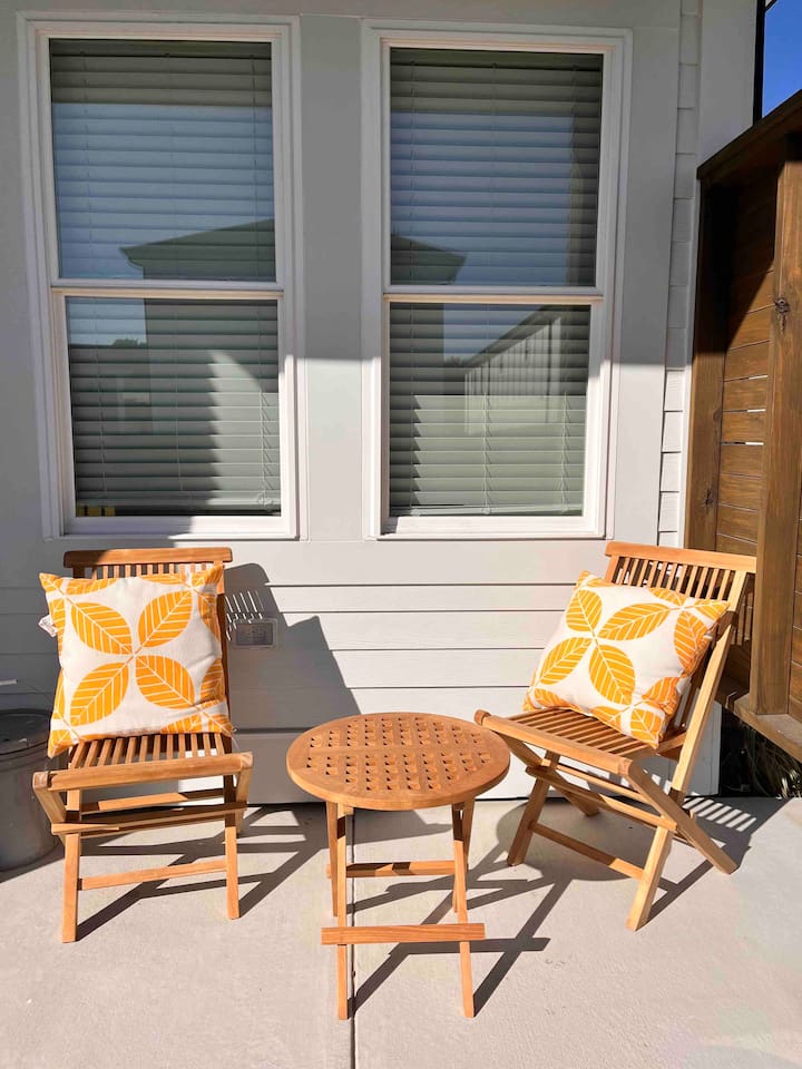 Relax on the patio after a day  on the beach.