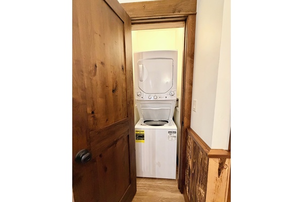 In suite guest washer dryer stackable unit.