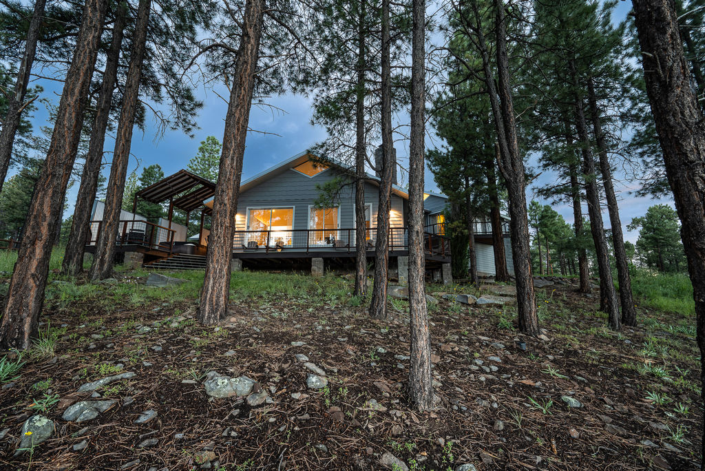 Looking up at the house from the lake. 