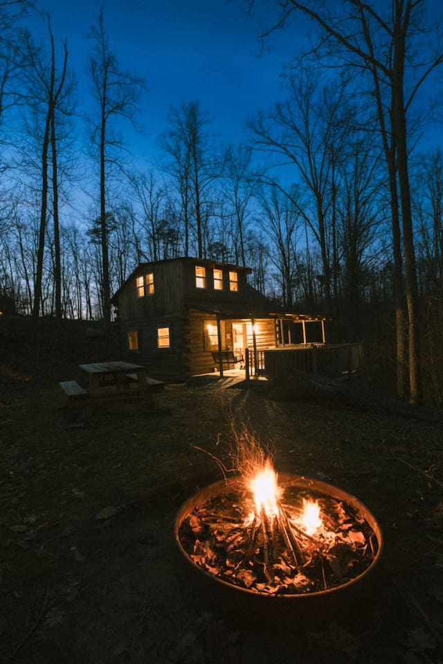 Night bonfire