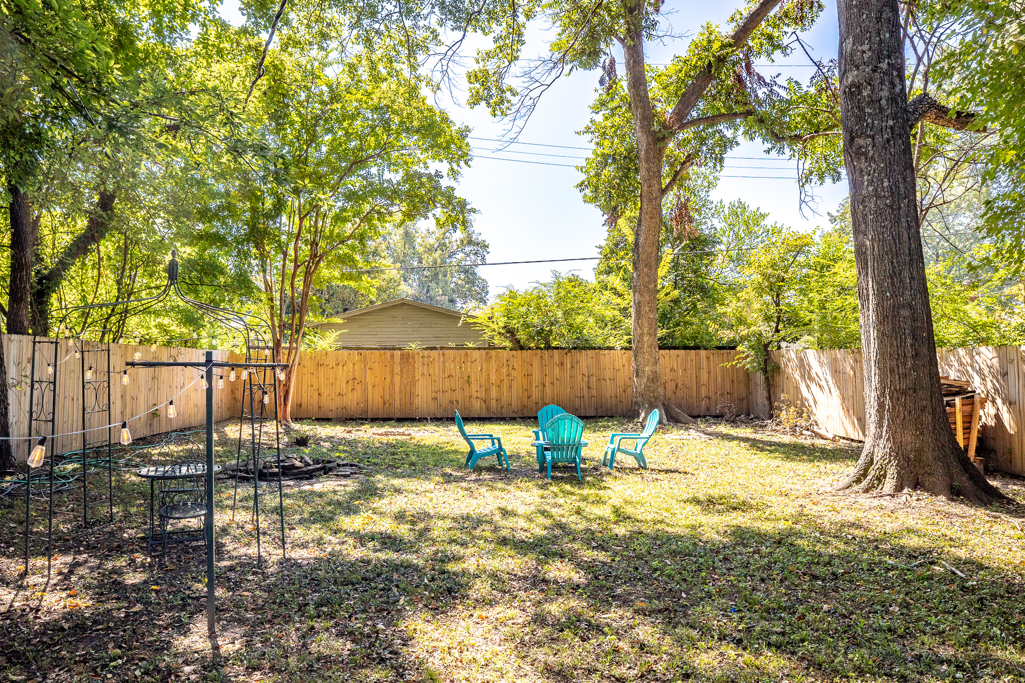 Large fenced in yard
