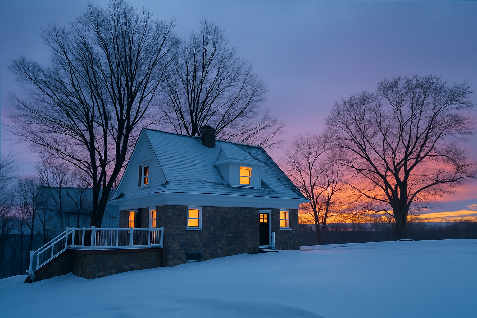 House Exterior on a Snowy Day
