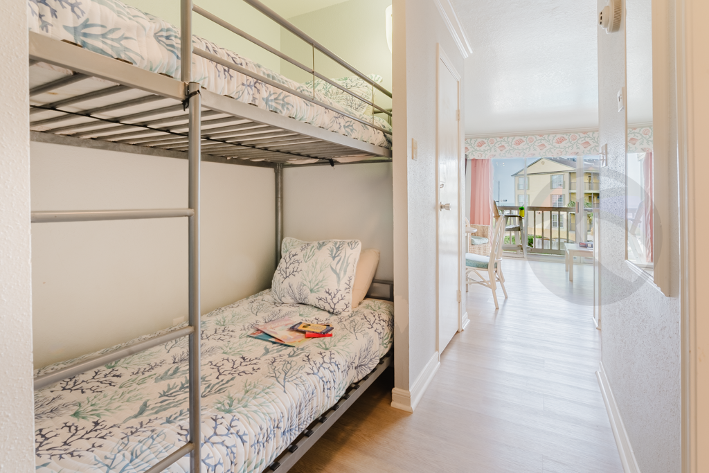 Welcome in - view from front door to bunk beds
