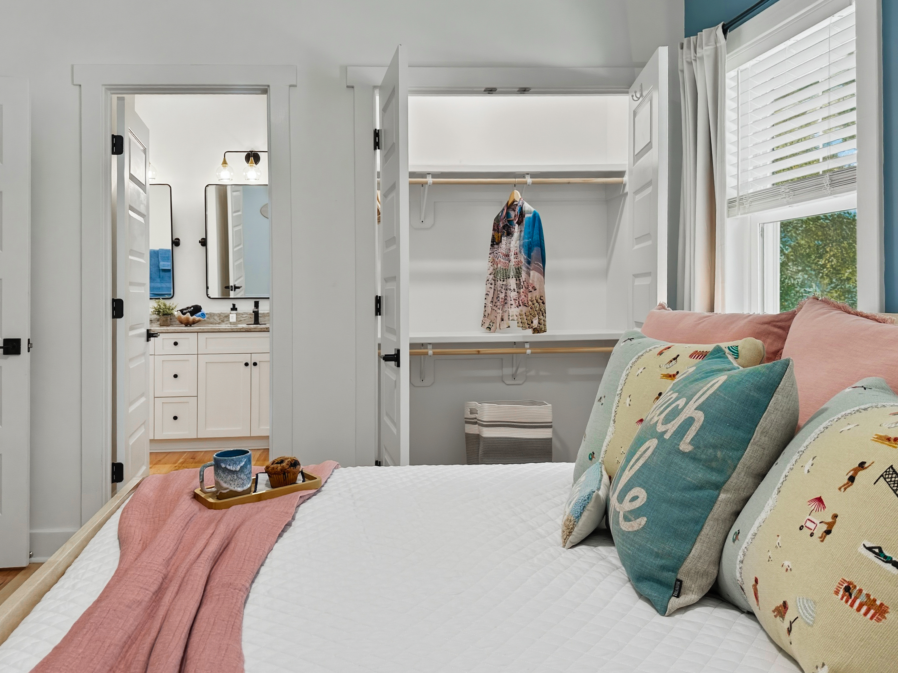 The Shoreline King Suite has a spacious closet for extra storage.