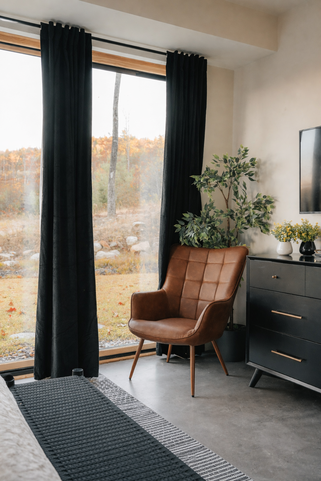 Quiet corner for morning coffee or winding down