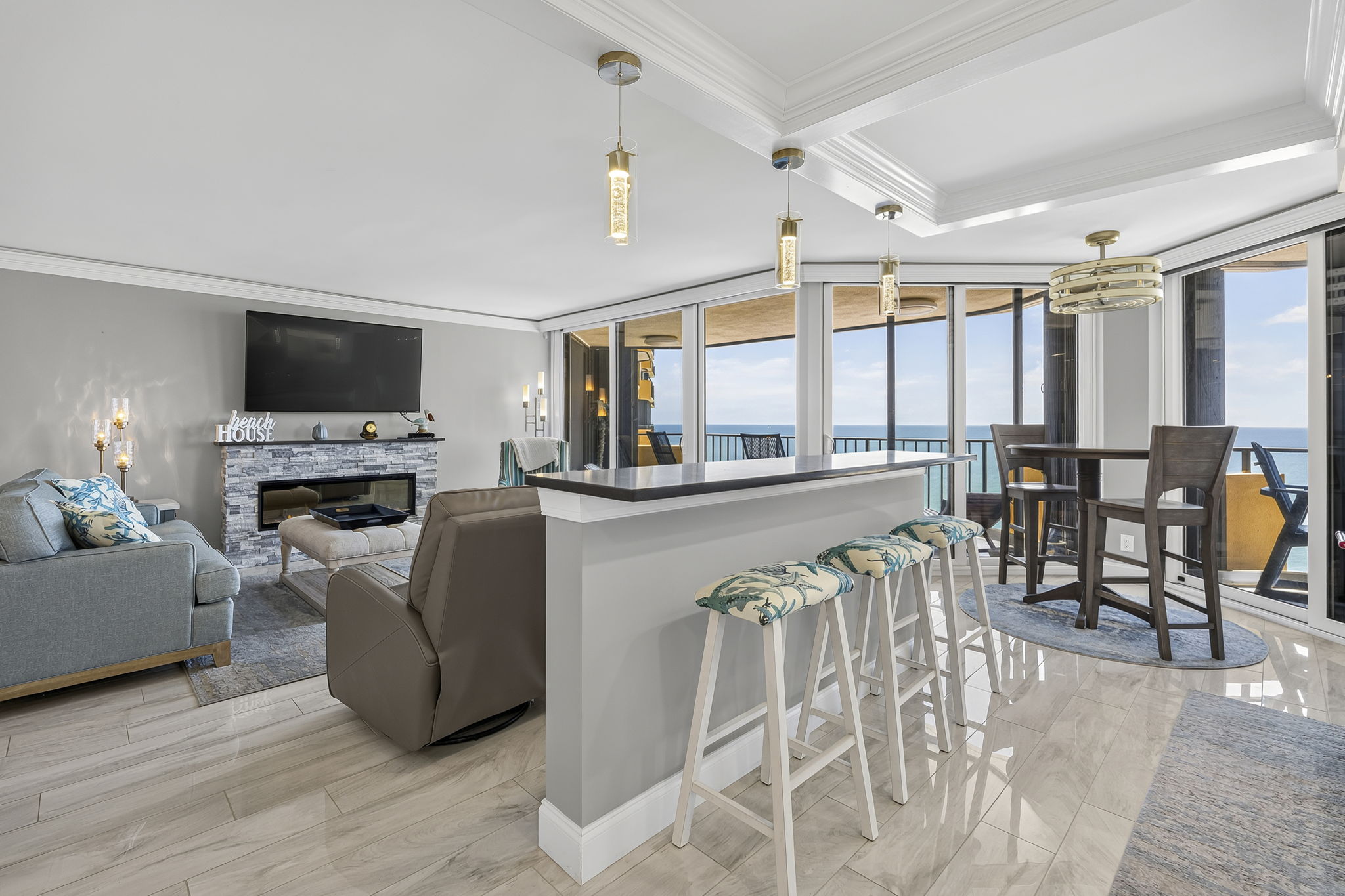 Ocean views from every part of the condo