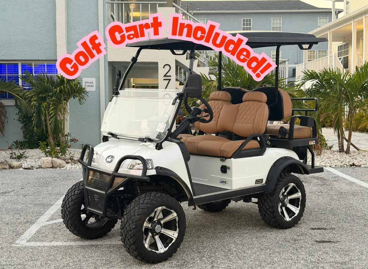 Explore IRB and the Beach like a local on the 4 seat golf cart provided.