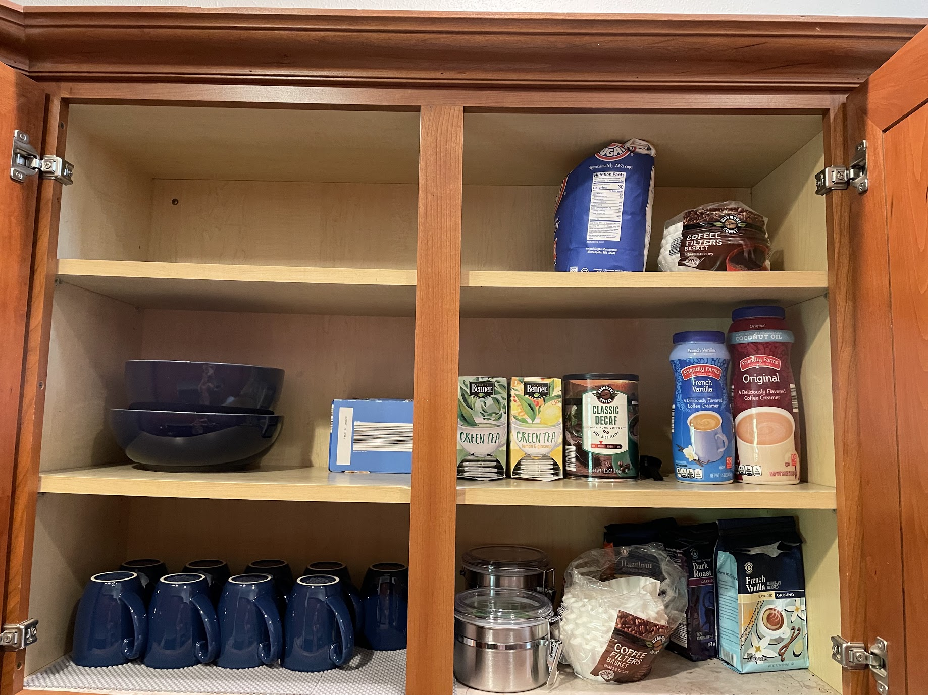 Provided Coffee Loose Grounds, Creamer, Sugar, Tea