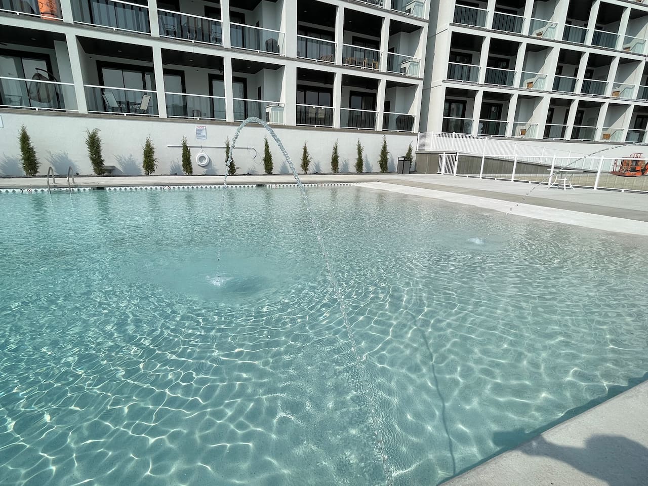 Sparkling pool with fountains  