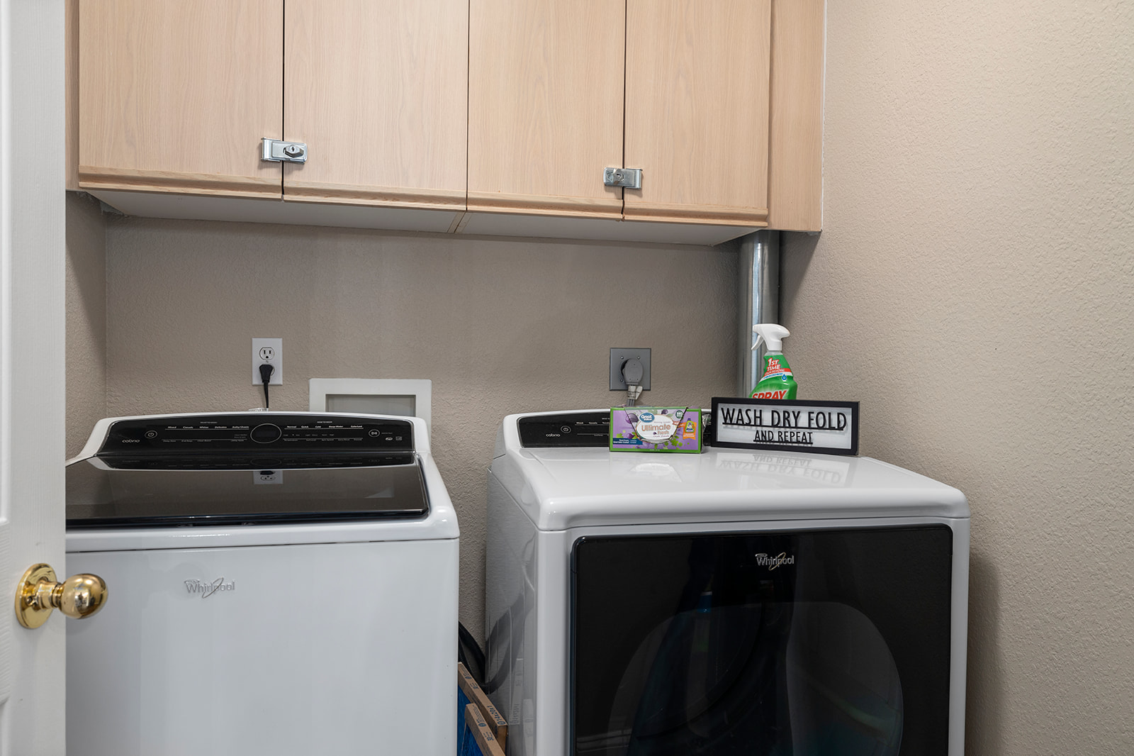 Washer and dryer inside the condo 