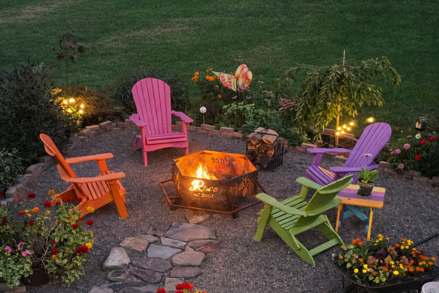 Both homes offer a cozy firepit