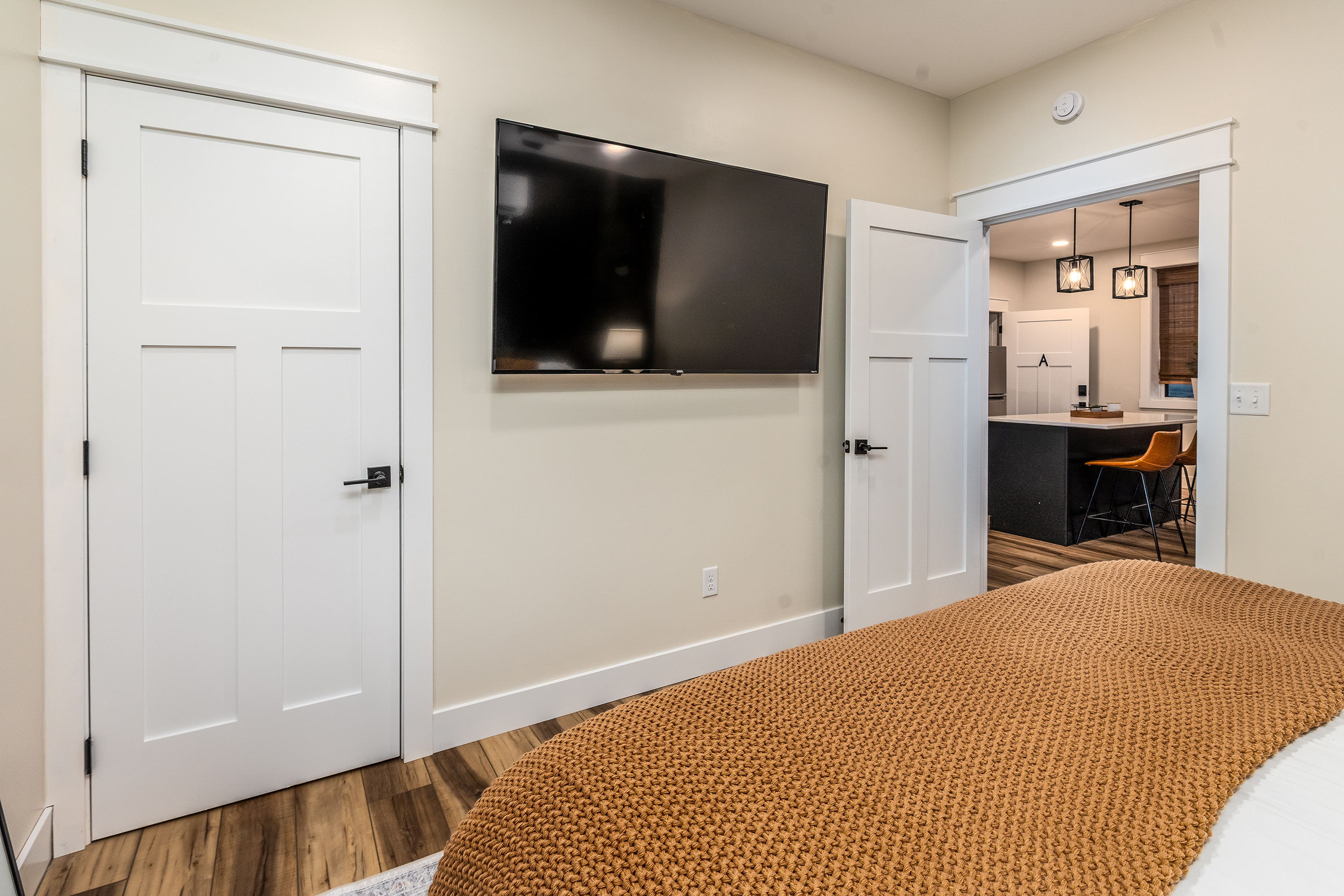 Large Smart TV in the bedroom