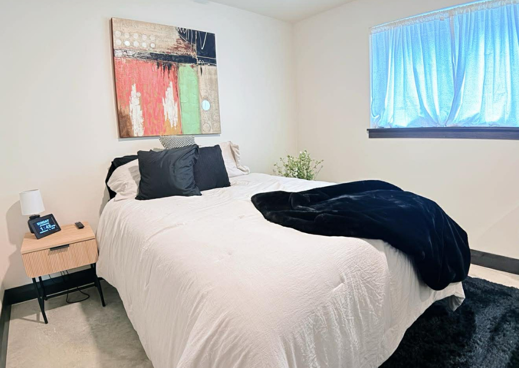 Bedroom 1 with queen bed.