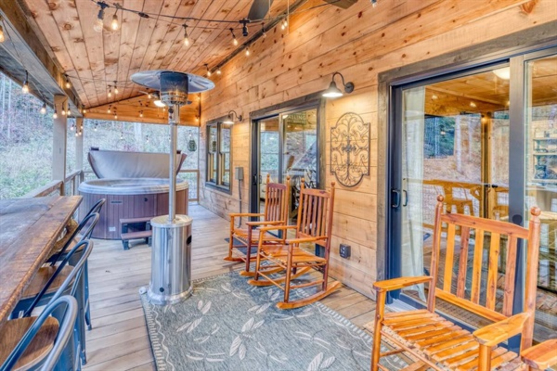 Welcome to our front porch oasis: where serenity and style intertwine, with a touch of bubbling bliss. ✨