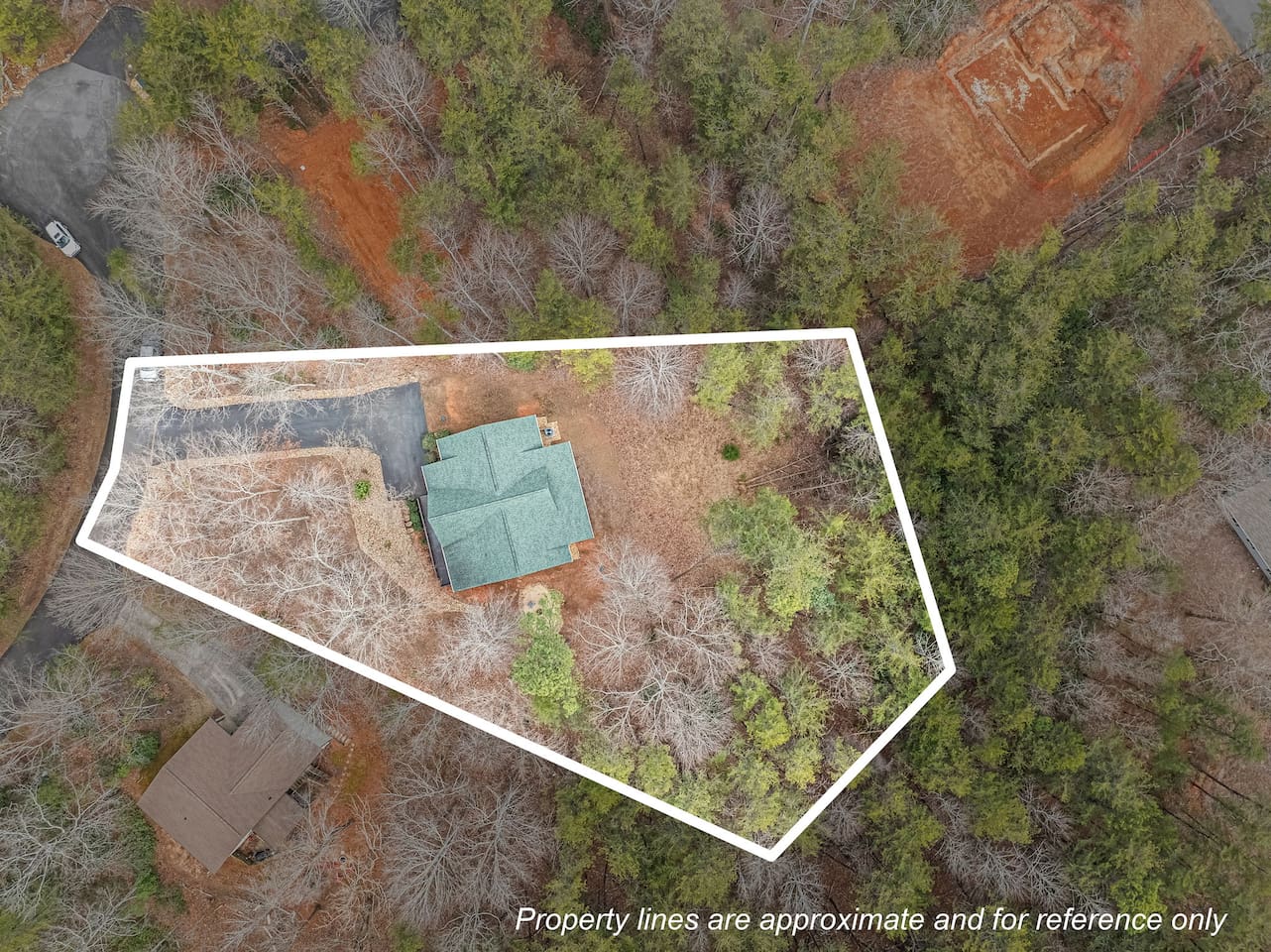 Upper drone view of the cabin