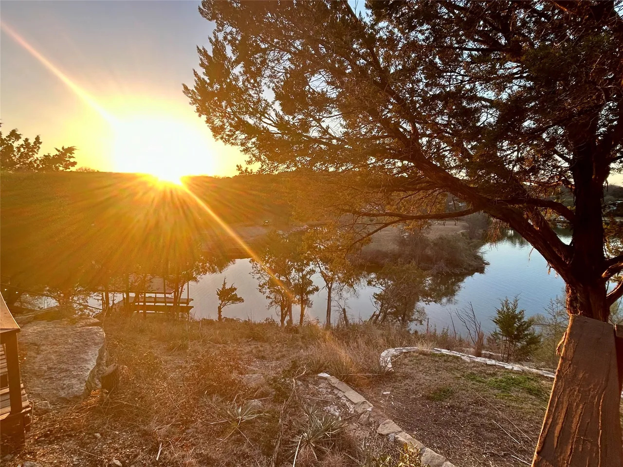 Golden-hour sunset over Lake Granbury.