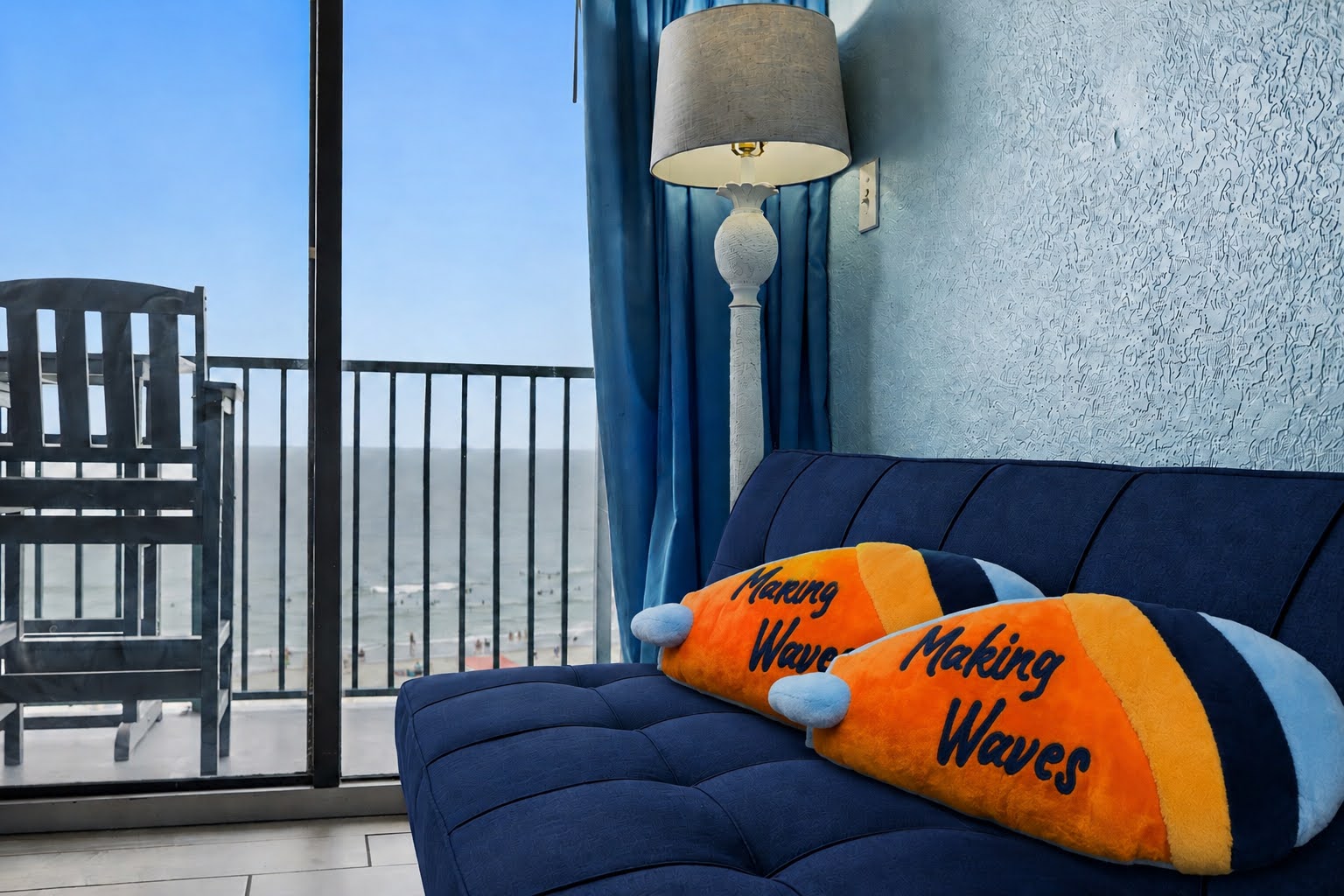 Sink into the sofa with the ocean breeze rolling right in. ⭐
