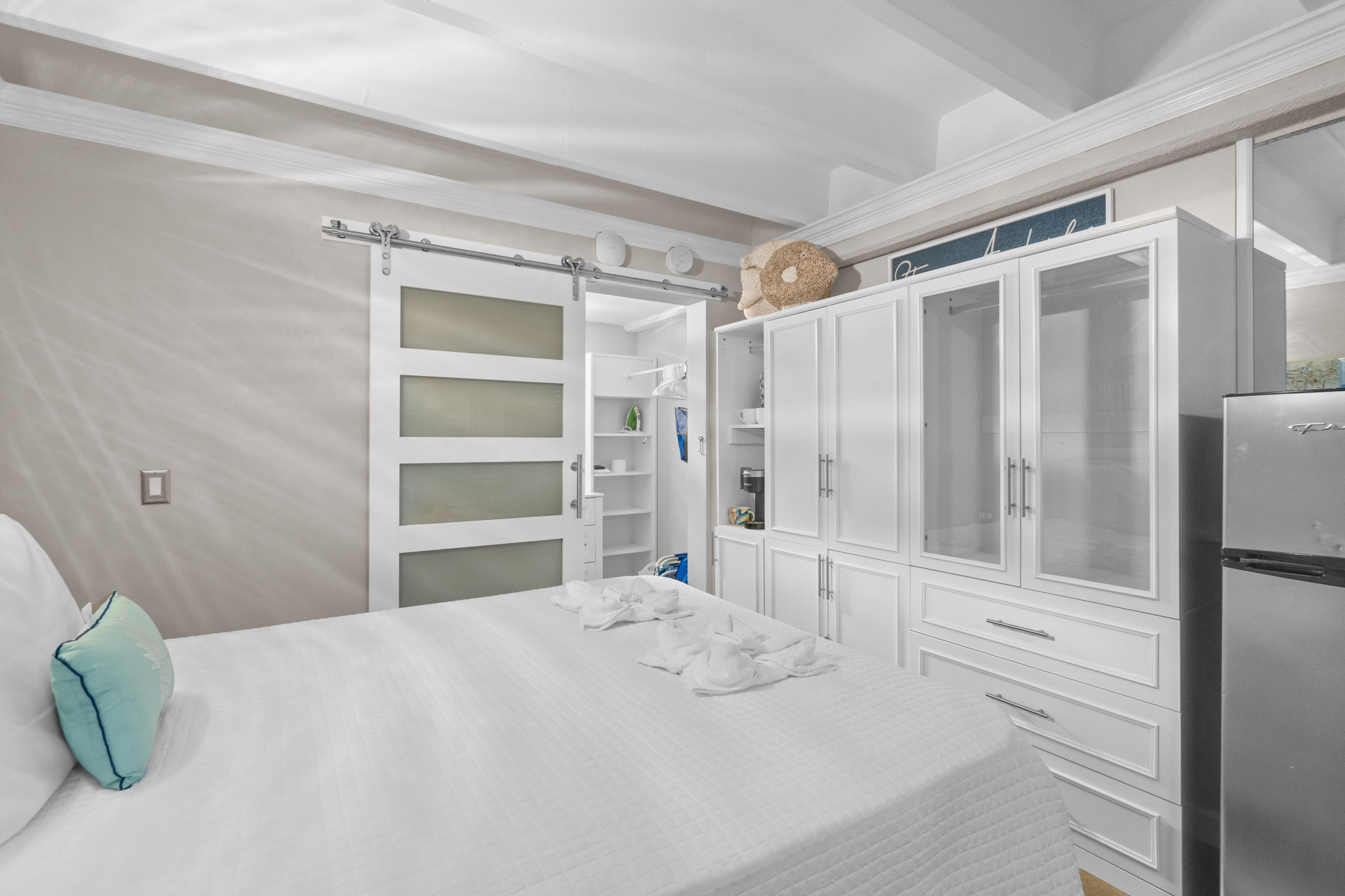 Living Room with Queen Bed and Queen Sleeper Sofa