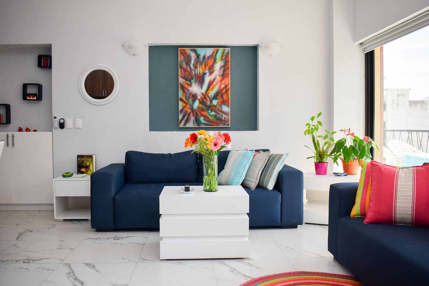 Joyful, modern, bright, confortable living room