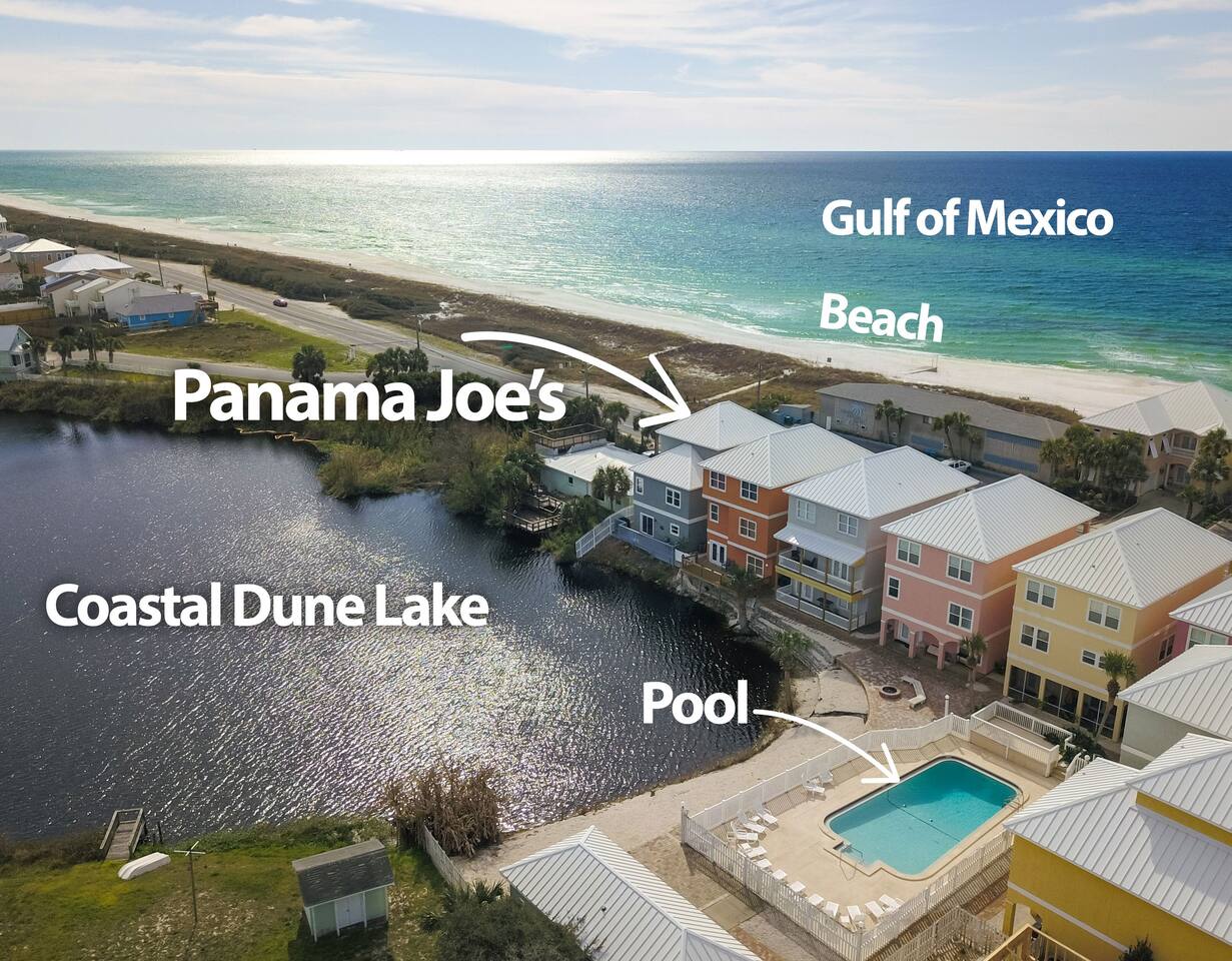 Panama Joe's is right across from a private beach which means views for miles! We are also right on a coastal dune lake and right by the pool. Three amazing options for your group!
