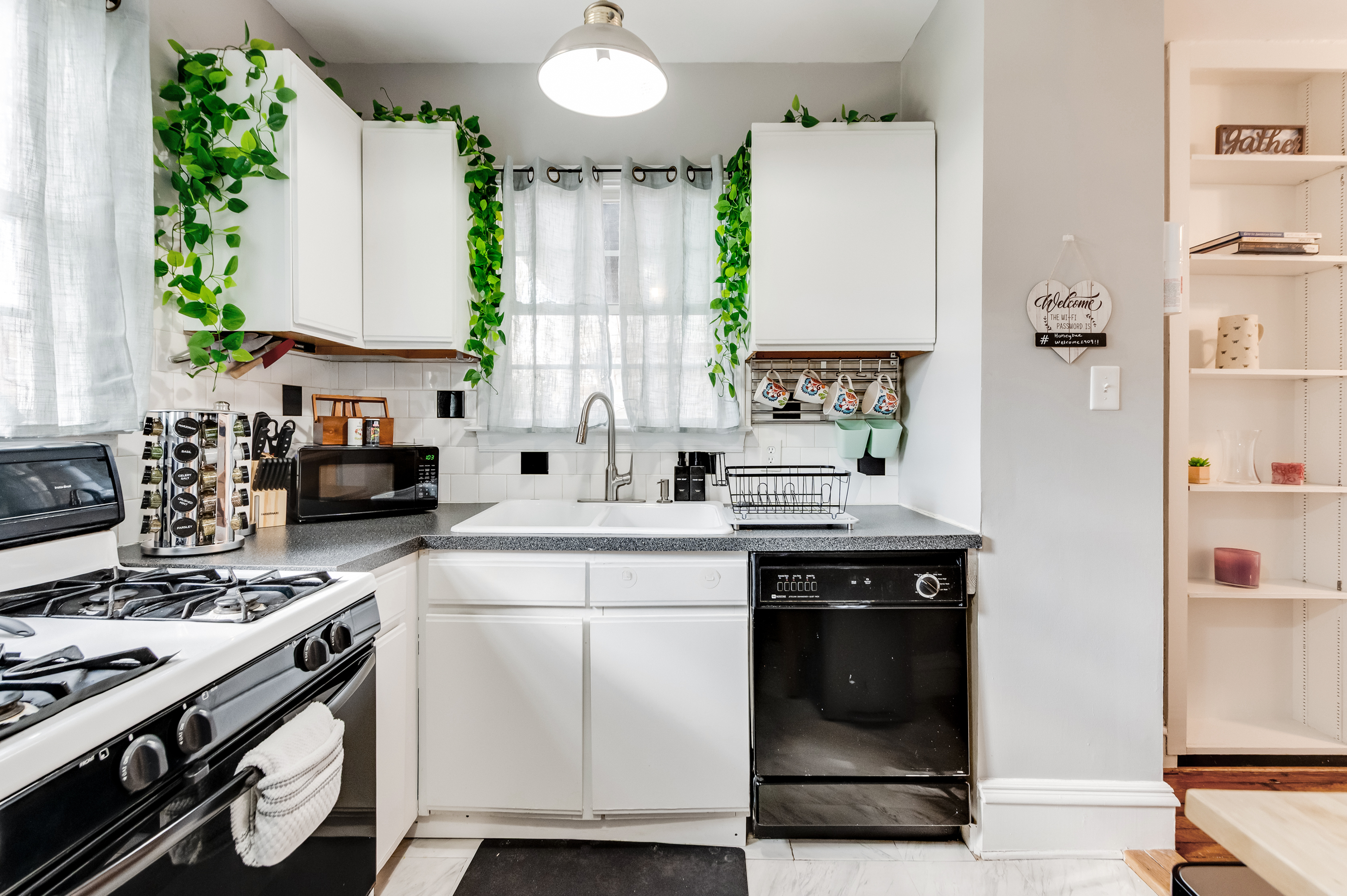 Kitchen Delight: Modern appliances and fresh greenery create a vibrant cooking space!
