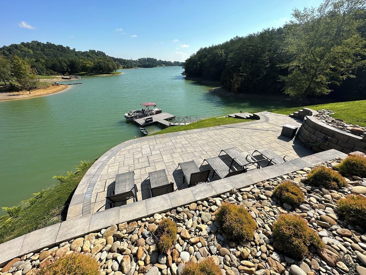 Bottom Patio takes you to wide stable steps down to the dock